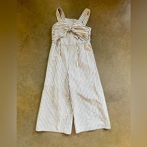 Girls Ankle Length Striped Romper